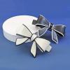 2 Pieces Hair Bow Barrettes for Women Resin Black & White Minimalist Style Hair Clips French Barrettes Hair Accessories view 2