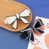 2 Pieces Hair Bow Barrettes for Women Resin Black & White Minimalist Style Hair Clips French Barrettes Hair Accessories view 4