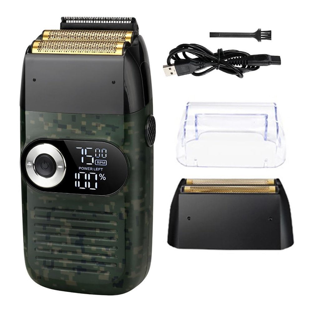 BJFSEAFN 2 in 1 Rechargeable Electric Shaver LCD Display Portable Cordless Men Reciprocating Razor Beard Trimmer(Green)