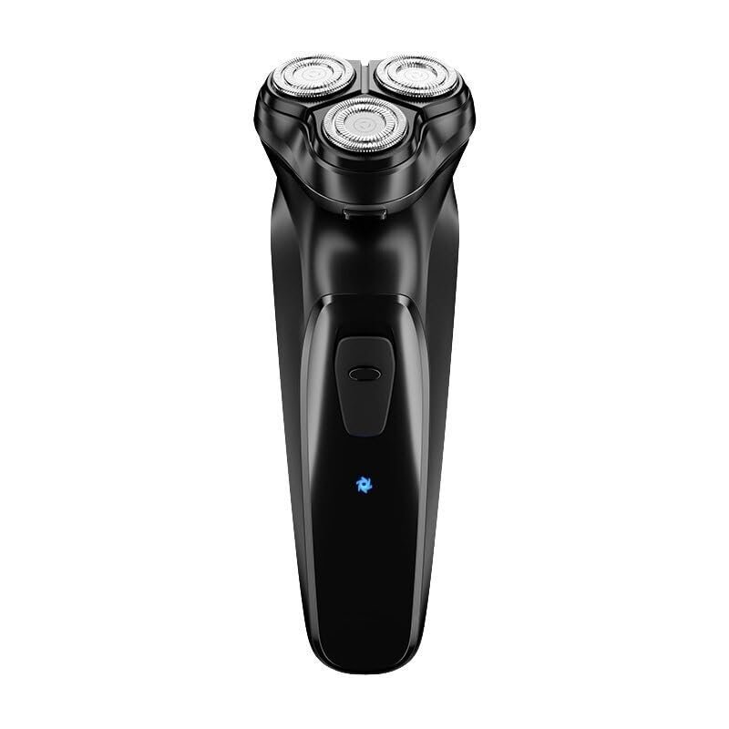 BJFSEAFN Electrical Rotary Shaver for Men 3D Floating Blade Washable Type-C USB Rechargeable Shaving Beard Machine(Black)