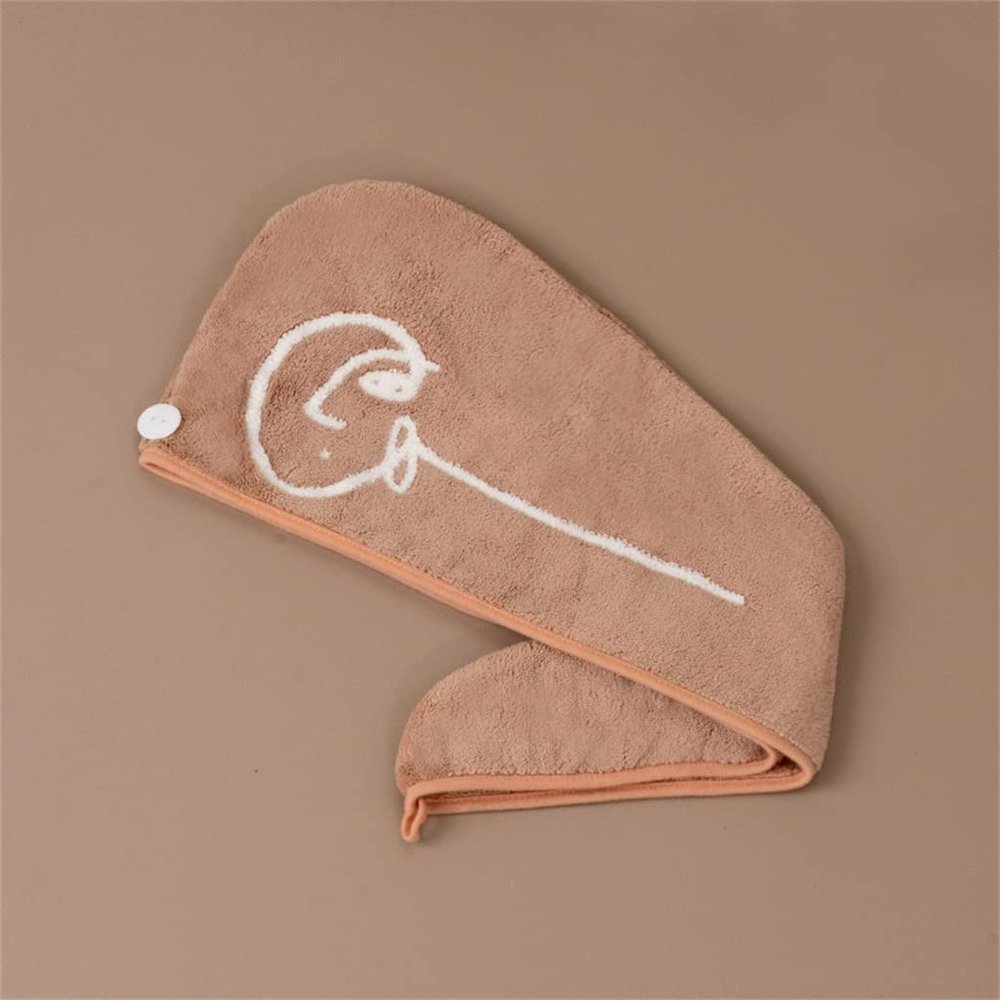 LLLSSS Bathroom Microfiber Towel Embroidered Hair Towel Bath Towel Towel Cap Super Absorbent Turban Hair Cap(Black-JoJo's Bizarre Adventure1)