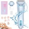 RSPGMKIX 2 in 1 Electric Shaver Razors for Women, Female Shaver for Private Area with Detachable Head Cordless,Waterproof Wet Dry (Pink),Blue view 1