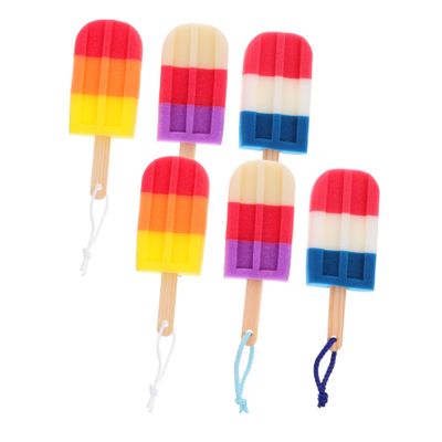 SKISUNO Ice Shaped Bath Towel Shower Sponge Scrubber Brush Popsicle Sponge Bath Exfoliating Washer Random Color