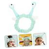 HAPINARY Plush Makeup Headband for Women Soft Spa Hairband with Non-slip Design for Skincare Face Washing and Makeup Application Cute Snail Pattern Lake Blue view 4