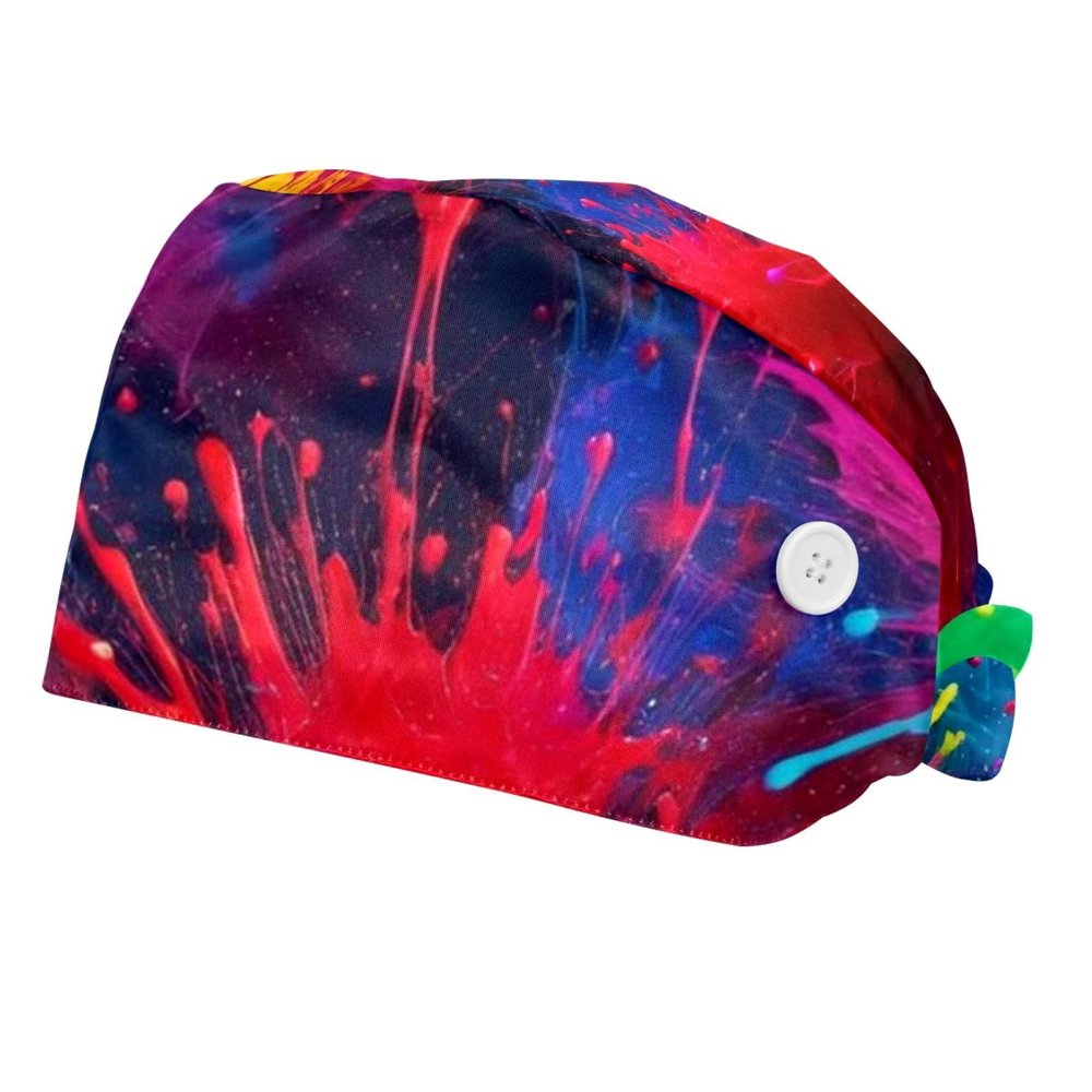 2 Pieces Scrub Caps Women Scrub Caps Women Ponytail Nursing Scrub Caps for The Surgeon Pigment Rainbow