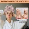 SUNLAND Large Microfiber Hair Drying Caps with Bow knot Fast Drying Shower Cap Soft and Absorbent hairWrap Hair Turban Bath Caps for Curly Thick and wet Hair 11 X 13.4 inch 2 Pack Brown view 3