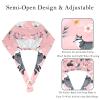 2 Pieces Scrub Caps Women Scrub Caps Women Ponytail Nursing Scrub Caps for Nurse Flowers Animal Floral Multicoloured view 3