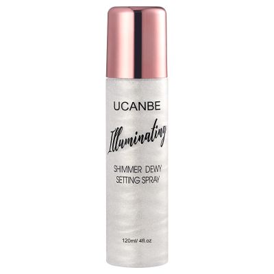 UCANBE Shimmer Dewy Setting Spray  Glowing + Makeup Setting Spray 2 in 1 Lightweight Formula for a Radiant Glow,Long-Lasting Face Mist for Face Body, 4 Fl Oz #Silver