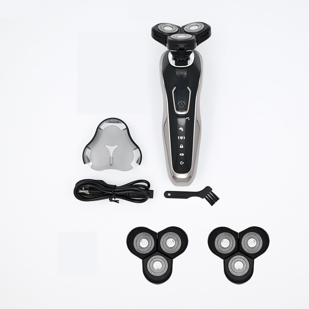 BJFSEAFN Electric Shaver Waterproof Fast Charging Men's Shaver Rechargeable Electric Razor Beard Trimmer Shaving Machine(Shaver a Double Head)