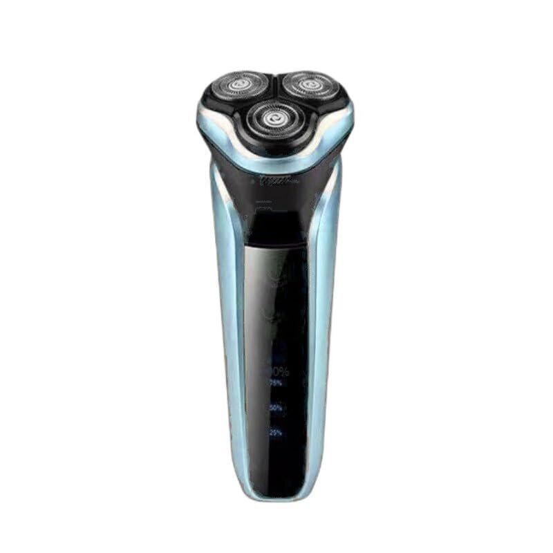 BJFSEAFN Men's Electric Shaver with LED Power Display/Washable Head/USB Fast Charging Floating Head Home Portable Travel Shaver(Blue)