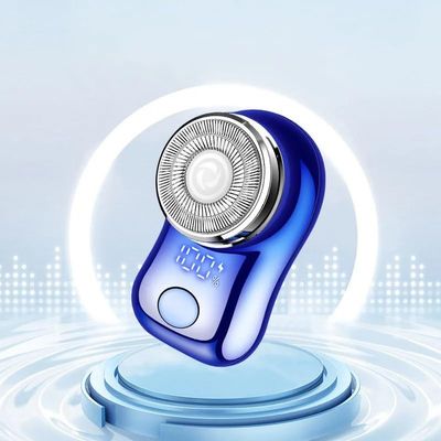 BJFSEAFN Mini Electric Shaver for Men Portable Beard Knife Type-C Charging Shavers Face Body Razor with Digital Power Display(Gradient Blue)