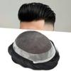 Hair Wonders Toupee For Men Hair Replacement System Real Human Hair Piece For Men Swiss Lace Mens Toupee Hair Pieces Hair System For Men7x10 100% light to Medium density 1B# OFF BLACK view 1
