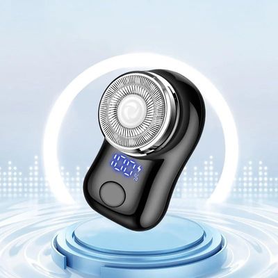 BJFSEAFN Mini Electric Shaver for Men Portable Beard Knife Type-C Charging Shavers Face Body Razor with Digital Power Display(Black)