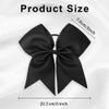 2 PCS 8" Black Cheer Bows for Hair - Cheerleading Bows With Ponytail Holder view 2
