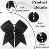 2 PCS 8" Black Cheer Bows for Hair - Cheerleading Bows With Ponytail Holder view 3