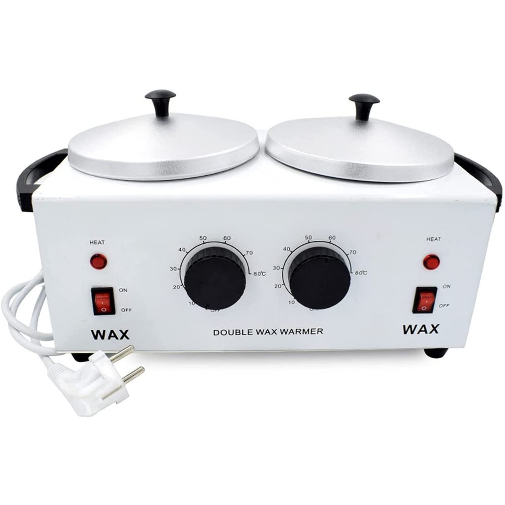 Double Wax Warmer, Professional Electric Wax Heater Machine for Hair Removal,Can Used to Make Chocolate and Candy DIY Kitchen Tools Dual Pot, 1KW Paraffin Hot Facial Skin SPA Equipment