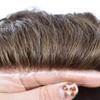 Hair Wonders Swiss Lace Toupee For Men Hair Pieces Real Human Hair Mens Toupee Hair Replacement System For Men Hair System Natural Hairline 6x9 100% light to Medium density3# DARK BROWN view 3