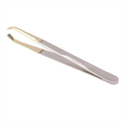 EDCWDTYYEC Eyebrow Tweezers Stainless Steel Makeup Light Slant Tip Hair Removal Eyelashes Eyebrow Tweezers Makeup Tool (Color : Golden) Tweezers(Golden)