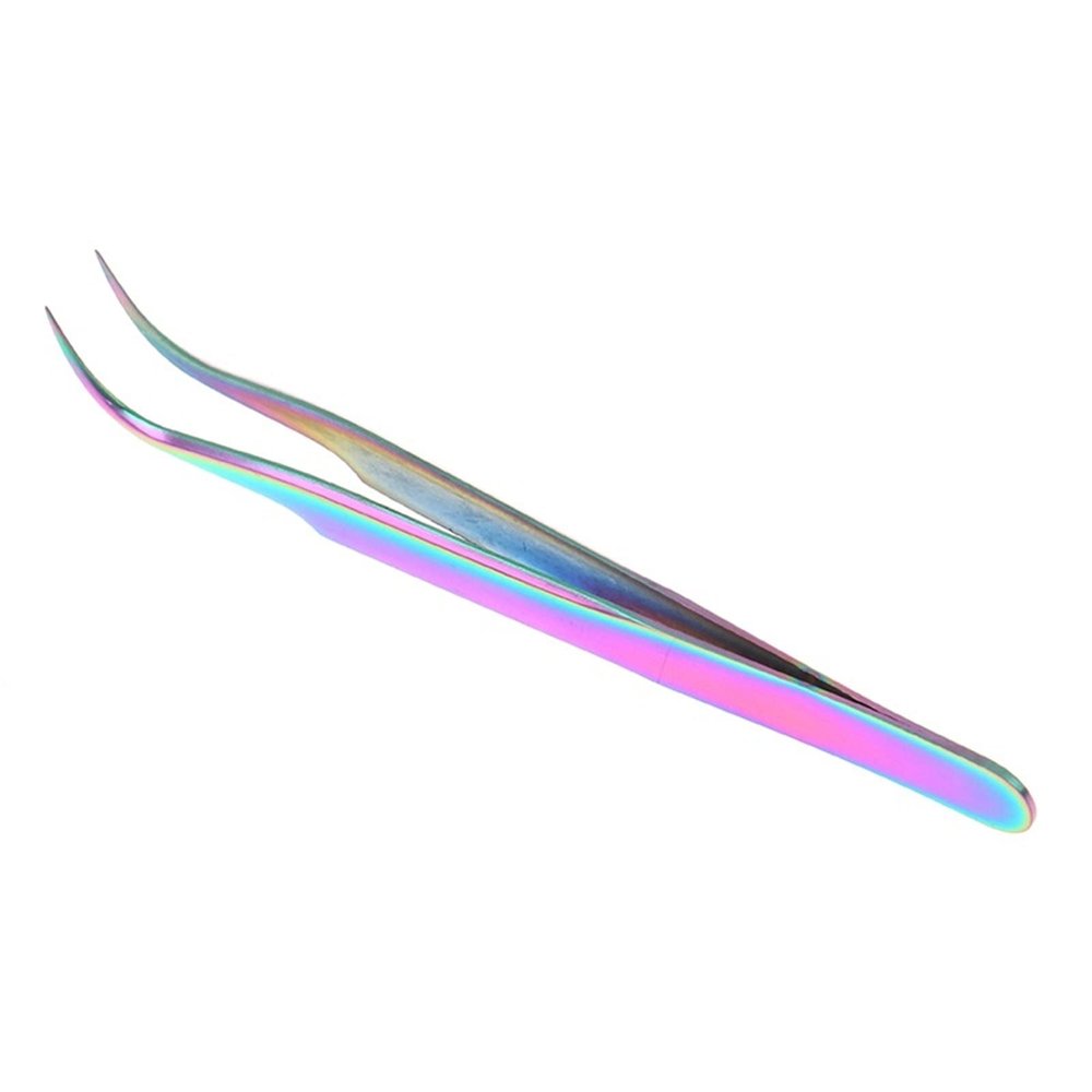 EDCWDTYYEC Tweezers Stainless Steel Curved Pointed Eyelash Extension Tweezers Professional for Lashes Tool (Color : 01) Tweezers(1)