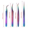 EDCWDTYYEC Tweezers Stainless Steel Curved Pointed Eyelash Extension Tweezers Professional for Lashes Tool (Color : 01) Tweezers(1) view 2