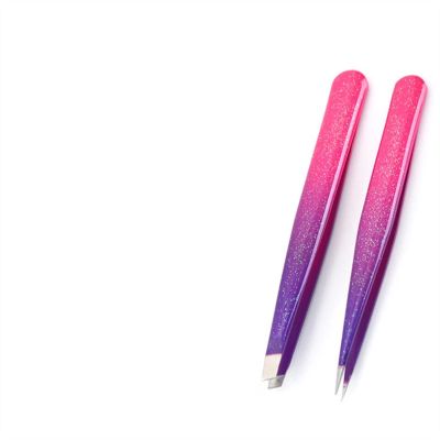 EDCWDTYYEC Eyebrow Tweezers 2pc Eyebrow Tweezer Stainless Steel Eye Brow Clips Makeup Tool Hair Beauty Slanted Puller (Color : 02) Tweezers(3)