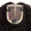 YAIRYANGTZE Mono Human Hair Topper Middle Part Curly Clip In Topper Hair Piece for Women with Thin Hair (Black,8") view 4