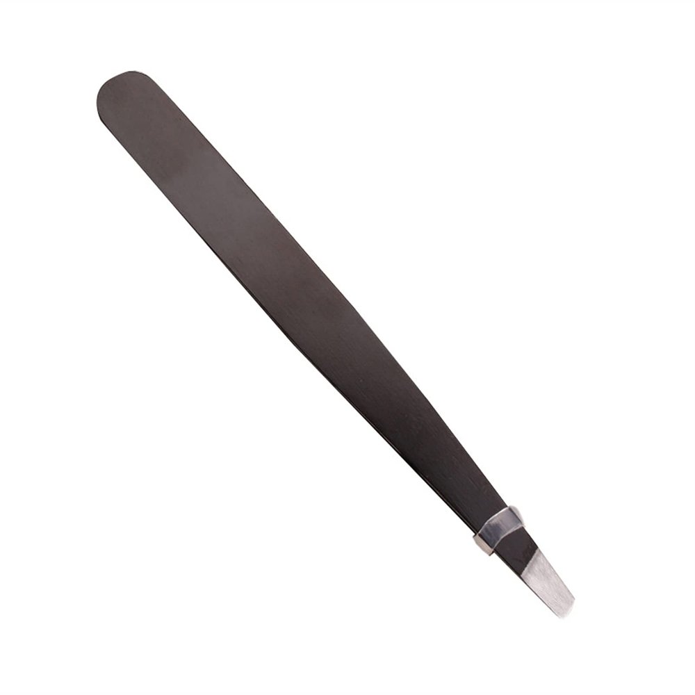 EDCWDTYYEC Eyebrow Tweezers 1PC Black Pink Color Eyebrow Tweezers Hair Beauty Slanted Puller Stainless Steel Eye Brow Trimmer Hair Removal Cosmetic Tool (Color : 01) Tweezers(2)