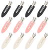 12 Pcs No Crease Hair Clips, No Bend Hair Clips, Flat Hair Barrettes Alligator Duck Billed Clips for Women Girls Styling Sectioning Makeup Bangs Curl Accessories Salon Hairstyle Pink, White, Black view 1