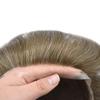 Hair Wonders Full Swiss Lace Toupee For Men Real Human Hair Mens Toupee Hair Replacement System For Men Hairpieces For Men Hair System 6x9-100% light to Medium density#630 6# LIGHT BROWN+30% GREY view 3