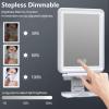 Heated Shower Mirror Fogless for Shaving, 3 Colors Stepless Dimmable Lights Fogless Mirror for Shower, Rechargeable Anti Fog Shaving Mirror for Shower with Razor Holder, Light Memory Function, White view 4