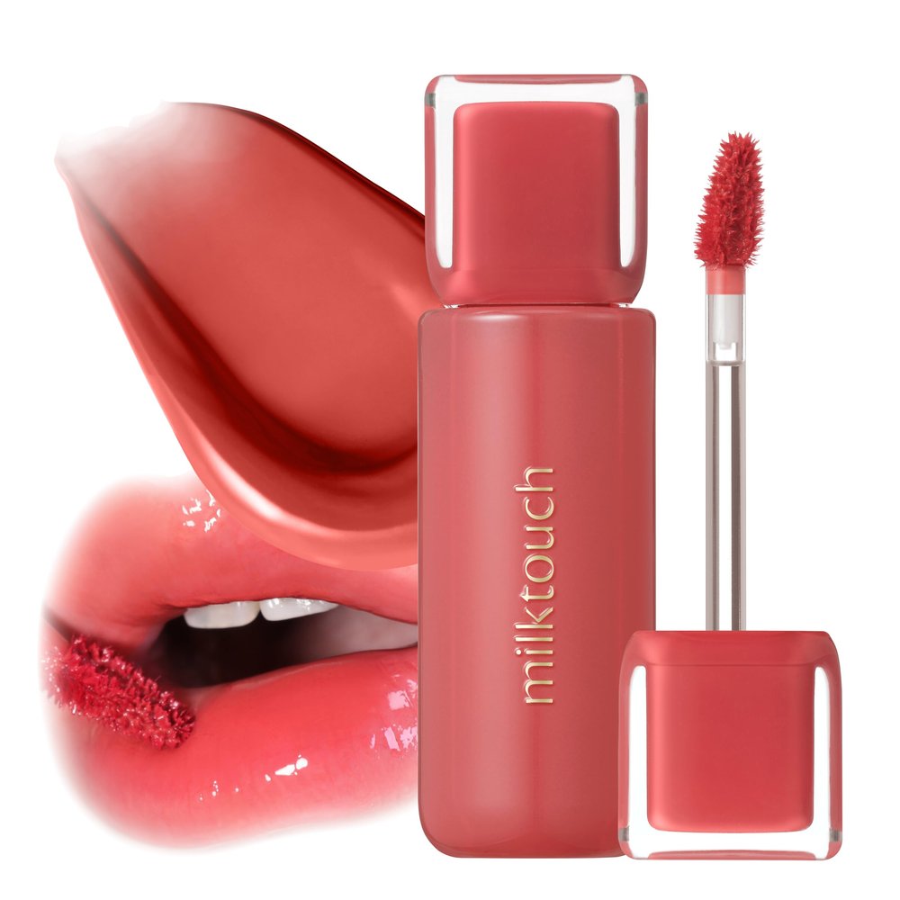 MILKTOUCH Jelly Fit Lip Tint (05 Apple Pom) with Cooling Plumping Effect and Water-Based Non-Sticky Texture | Long Lasting Korean Beauty Lipstain Tinted Gloss Oil | Stocking Stuffers for Women