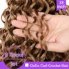 ZRQ 18 Inch GoGo Curl Crochet Hair Honey Blond 8 Packs Beach Curl Crochet Hair For Women Synthetic Deep Twist Crochet Braids Water Wave Crochet hair Synthetic Extensions view 4