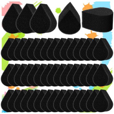 50 Pcs Face Paint Sponges for Kids and Adults Face Painting, Droplet Shaped Face Makeup Use Paint Sponges, Black Facial Painting Kit Professional for Valentine's Day Gifts, Halloween Make Up Supply