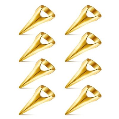 10 Pcs Gold Hair Parting Retro Punk Hair Selecting Tools Gothic Nail Finger Cosplay Claws Metal Full Finger Ring for Braiding Curling Styling Extensions Accessories