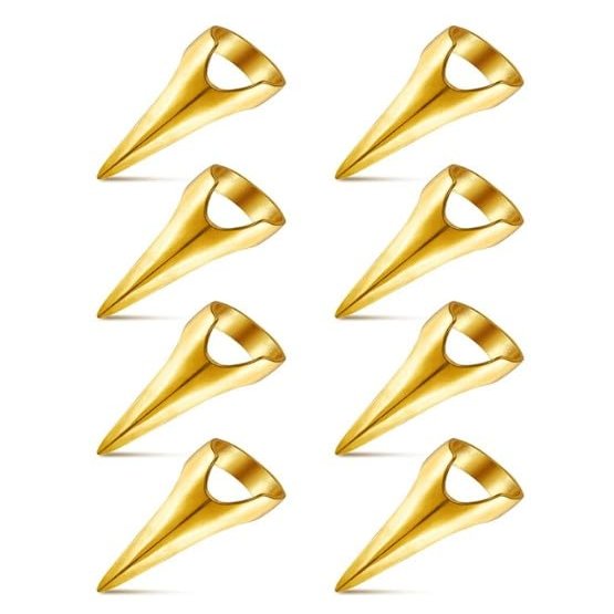 10 Pcs Gold Hair Parting Retro Punk Hair Selecting Tools Gothic Nail Finger Cosplay Claws Metal Full Finger Ring for Braiding Curling Styling Extensions Accessories
