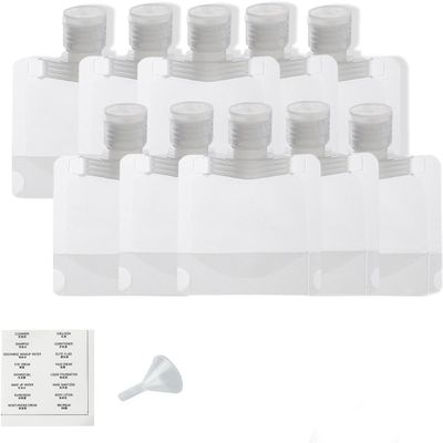 10PCS Portable Travel Fluid Makeup Packing Bag,Portable Fluid Packing Bags,Portable Travel Fluid Bags,Travel Toiletry Pouches Refillable,Fluid Makeup Bags for Women Travel Supplies (10, 30ml)