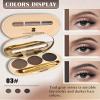 Eyebrow Powder Makeup Kit-3 Colors Eye Brow Tinting Powder Palette for Women Eyebrows Long-Lasting Waterproof, Dark Light Black Brown Brow Filler, Enhance & Define Brows, With Mirror, Brow Tool-Set 03 view 2