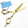 SGeneE Hair Cutting Scissors, Professional 440c 5 inch Gold Small Hair Scissors Salon Make up Eyebrow Shears Hair thinning Barber Hairdressing Scissors view 4