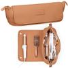 BAREFOOT CARIBOU Hair Tools Travel Bag and Heat Resistant Mat for Flat Irons, Straighteners, Curling Iron, and Haircare Accessories, 2-in-1 design, with Interior Pockets, Portable Organizer (Brown) view 1