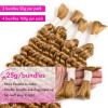 26 Inch Human Braiding Hair Deep Water Wave 4 Bundles/Pack 100g, Bulk Human Hair Braiding Hair for Boho Braids Honey Blonde view 4