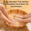 Wcxixo Home Foot Wash Bucket Cedar Wood Heat Retaining Foot Bath Soak Tub with Steel Hoop Leakproof Heavy Duty Fatigue Relieving Feet Soaking Tub for Foot Bath, Foot Spa view 2