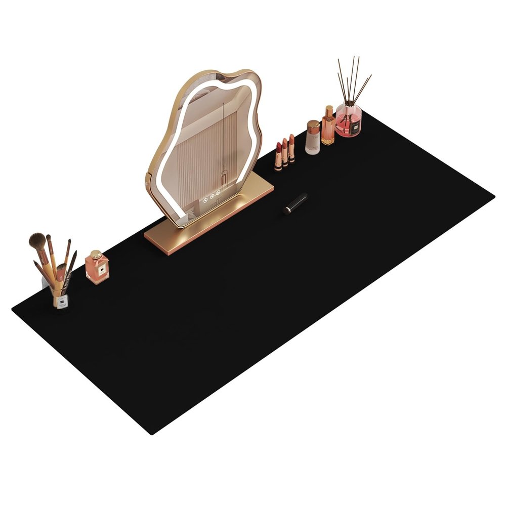 35.4" * 15.7" Large Makeup Mat for Vanity, Makeup Pads for Home Decor. Fully Covered Beautiful Makeup mat. Vanity mat Protector for Makeup. Pink/White/Black/Blue Color for You Choose.