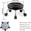 GMWXJKKL Rolling Stools with Wheels Heavy Duty, Swivel Pedicure Stool Step Stool for Tatoo Lab Massage Salon Spa Drafting Nail Teach, Leather,Thick Seat Padding, 33x23 cm(Black) view 3