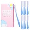 12 PCS Eyebrow Razor, Face Razors for Women and Men, Grooming Exfoliating Dermaplaning Tool for Face, Women Facial Hair Remover with Cover, Multipurpose Eyebrow Trimmer Shaper (blue) view 1