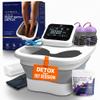 Vital Vibes Ultimate Ionic Foot Bath Detox Machine - Foot Detox Machine for Spa Bath with Touch Display - Epsom Salt & Towel - Collapsible Soaking tub -2 Powerful Array- Ion Wristband-Tub Liners view 1