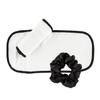 Bella Reusable Makeup Remover Facial Cloth With Scrunchy, Polyester and Cotton Black and White - 3 PIECE SET view 1