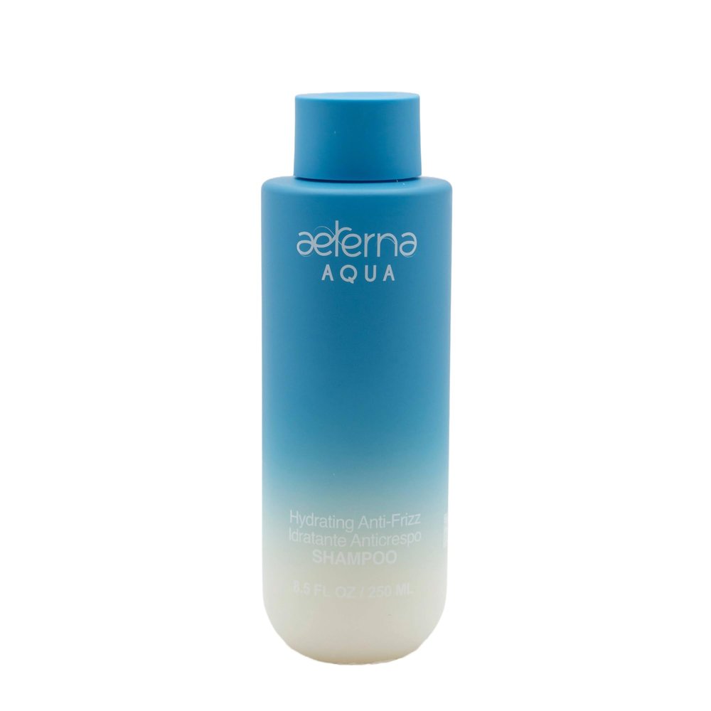Aeterna AQUA Hydrating Anti-Frizz Shampoo  Color-Safe, Sulfate-Free  With Aloe Vera, Almond & Linseed Oil for Smooth, Strong & Healthy Hair  250ml