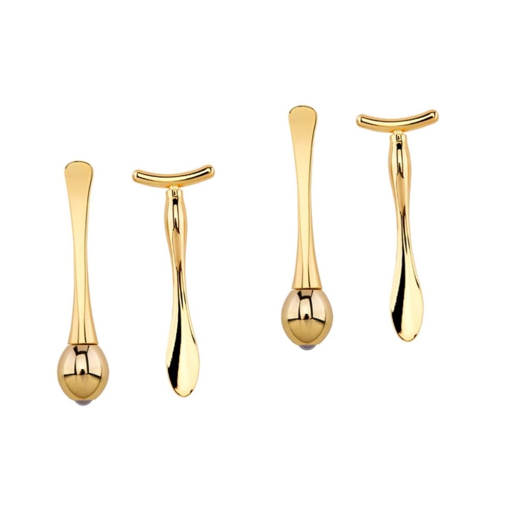NOLITOY 2sets Portable Eye Face Eye Stick Tool Zinc Alloy Wand for Makeup Relief and Blood Circulation Improvement