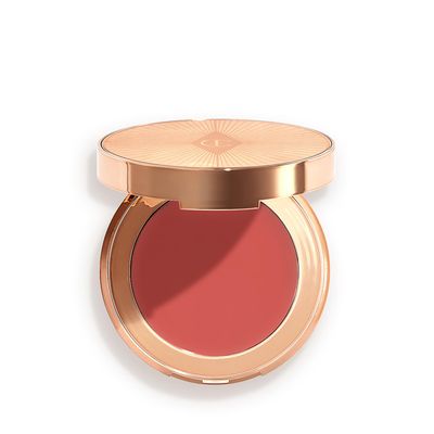 Charlotte Tilbury Beautiful Skin Blush for Cheeks & Lips - Multi-Use Cream Makeup for a Dewy, Sun-Kissed Glow - Infused with Moisturizing Vitamin E - Beach Peach Glow