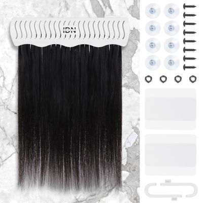IDN BEAUTY Hair Extension Holder Stand for Styling, 4 Installation Modes With Tool, Hair Extension Holder Designed to Securely Hold Your Extensions for Washing, Styling, Packing and Storing (White)